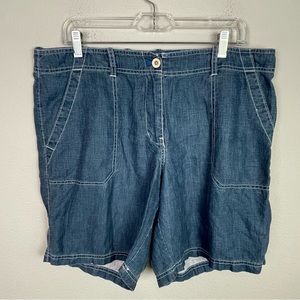 Tommy Bahama Blue Linen Women's Shorts 14